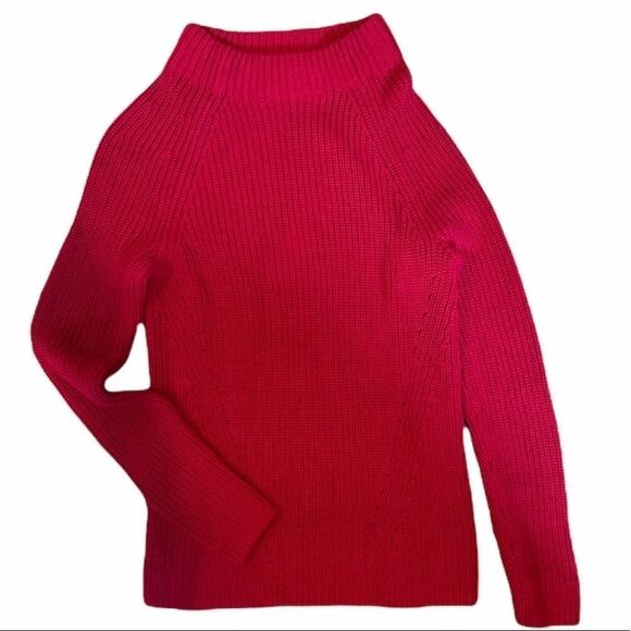 Lands’ End 100% Cotton Mock Neck Sweater - Picture 1 of 4